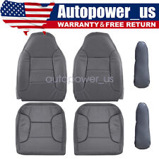 For 1992-1996 Ford Bronco Both Side Leather Bottom & Top Seat Cover Med Gray picture