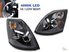 Black 6000K LED Headlights Head Lamps For 04-17 Volvo VNX VNL RH+LH picture