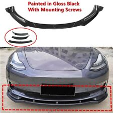 Painted Black Front Bumper Lip Splitter Spoiler Fit For Tesla Model 3 2017-2023 picture