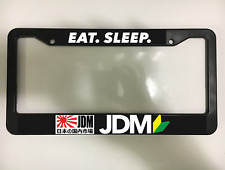 EAT SLEEP JDM WAKABA JAPANESE JAPAN DRIFT TUNER Black License Plate Frame NEW picture