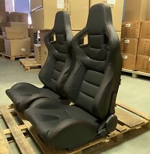 1Pair Universal Car Racing Seats PVC Leather with 2 Sliders Sport Seats picture