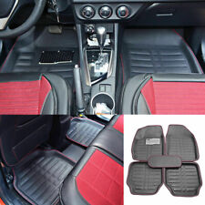 Auto Floor Mats for Leather Liners Black Heavy Duty All Weather for Car 5pc Set picture