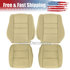 For 2008-2012 Honda Accord Driver & Passenger Bottom Top Leather Seat Cover Tan picture