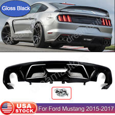 Fits For 2015-2017 Ford Mustang Rear Bumper Lip Diffuser GT500 Look Glossy Black picture
