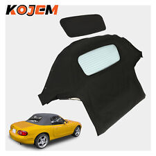 For 90-05 Mazda Miata Convertible Soft Top w/ Heated Glass Window Black Cabrio picture