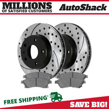Front Drilled Slotted Brake Rotors Black & Pads for Chevy Sonic Cruze Limited picture