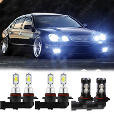 For Lexus GS300 1998-2004 6000K LED Headlights High Low + Fog Lights Bulbs Combo picture
