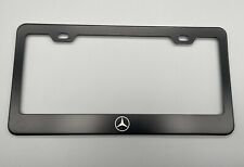 Mercedes Benz Logo Laser Engraved Stainless Steel  Black LICENSE PLATE FRAME picture