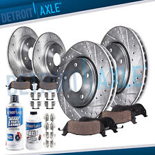 Front and Rear Drilled Rotors + Brake Pads for Ford Explorer Taurus MKT MKS  picture