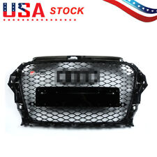 RS3 Type Grille Front Hood Henycomb Bumper Grill For Audi A3 S3 2013-2016 Black picture