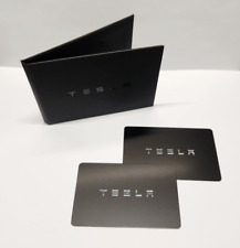 NEW Genuine TESLA Key Set of 2 Cards with black Wallet Holder MODEL 3, Y, S, X picture