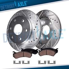 Front Drilled Rotors + Brake Pads for Chevy Silverado GMC Sierra 1500 Cadillac picture