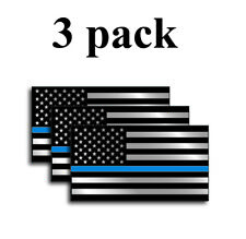 3x Thin Blue Line American Flag Decal Sticker Police Lives Matter Truck Car USA picture