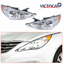 For 2011-2014 Hyundai Sonata Headlights Assembly Pair Chrome Housing Headlamp picture