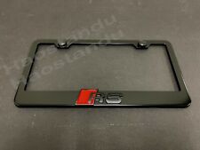 1x (Black) RS 3D Emblem BLACK Stainless License Plate Frame RUST FREE +S.Cap (A) picture