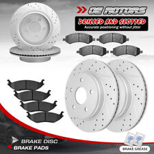 Front & Rear Drilled Rotors + Brake Pads kits for 2006-2018 Dodge Ram 1500 5 LUG picture