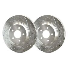 For Nissan Titan XD 18-21 Double Drilled & Slotted 1-Piece Rear Brake Rotors picture