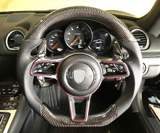 Carbon fiber Flat Steering Wheel for Porsche Mancan Panamera Cayenne 911 718 991 picture