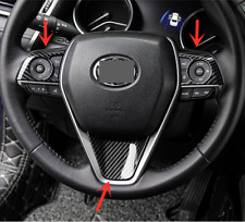 Carbon Fiber Steering Wheel Decor Frame Trim 3PCS For Toyota Camry 2018-2023 picture