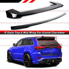 FOR 2013-2020 JEEP GRAND CHEROKEE R STYLE REAR ROOF SPOILER + TAIL GATE MID WING picture