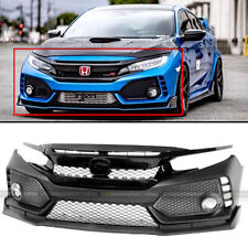 For 16-18 Honda Civic 10th 8PCS Type R Front Bumper Cover Grille Conversion Kit picture