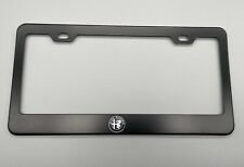 Laser Engraved Alfa Romeo Logo Black License Plate Frame Stainless Steel fit  picture