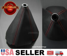 Red 4 Seams Leather Black Shifter Shift Gear Knob Boot For BMW Audi USA Shipped picture