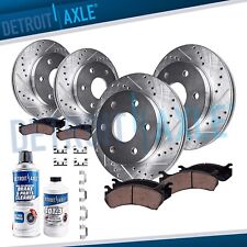 Front & Rear Drilled Rotors + Brake pads for Buick Enclave Chevy Traverse Acadia picture