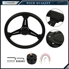 Universal BK Flat Dish Racing Steering Wheel & Quick Release & Horn 350MM New picture