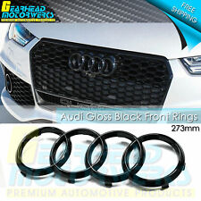 Audi Front Rings Gloss Black Grille Hood Emblem Badge A1 A3 A4 S4 A5 S5 A6 S6 A7 picture