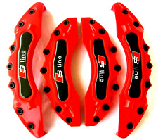 4x Brakes Caliper Covers Red for S-Line Q1 Q2 Q3 Q5 TT RS A1 A5 A6 S3 RS4 A3 A4 picture