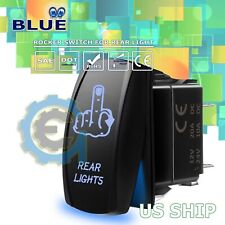 REAR LED Waterproof BLUE ROCKER SWITCH LASER ETCHED 12v 20a 5 PIN CAR TRUCK BOAT picture