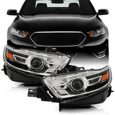 Pair Black Factory Style Halogen Projector Headlights For 2013-2019 Ford Taurus picture