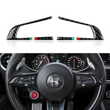 US Carbon Fiber Steering Wheel Interior Trim Cover Fit Alfa Romeo Giulia Stelvio picture
