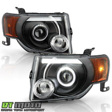 2008-2012 Ford Escape SUV Black LED Tube Halo Projector Headlights Headlamps Set picture