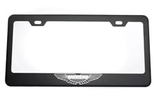 For Aston Martin License Plate Frame Matte Black W/Chrome Logo Engraved T3034 picture