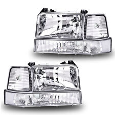 FIT FOR 92-96 FORD BRONCO F150 F250 F350 CHROME HEADLIGHTS+BUMPER+CORNER LAMPS picture