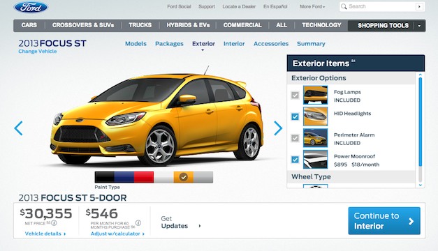 Build your own 2013 Ford Focus ST