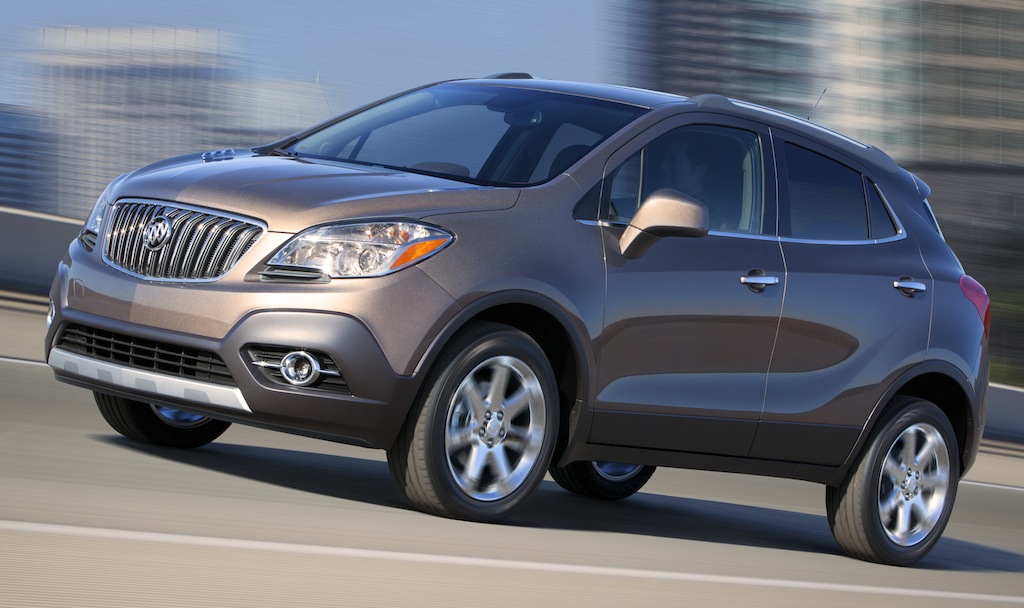 2013 Buick Encore in Cocoa Silver Front Quarter Action Angle