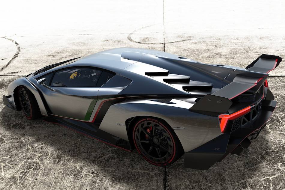2014 Lamborghini Veneno Rear 3-4 Left