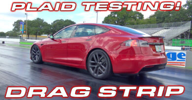 Red Tesla Model S PLAID