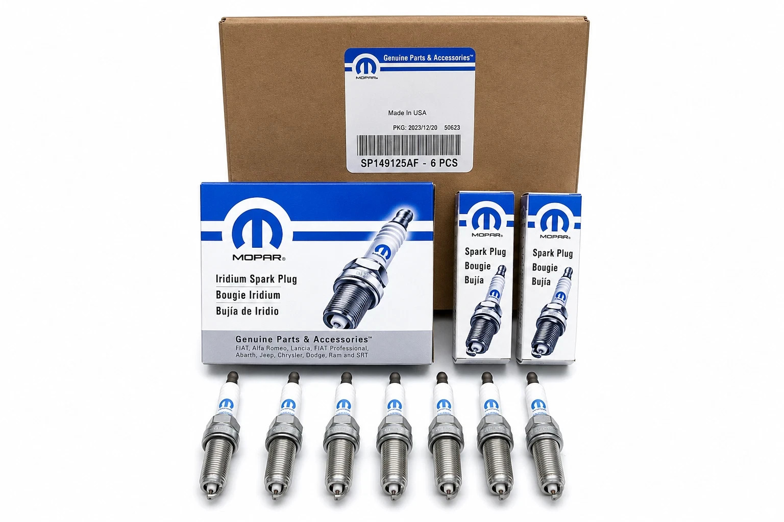 6x Mopar SP149125AF Iridium Spark Plugs 3.6L V6 Pentastar Jeep Dodge Ram OEM