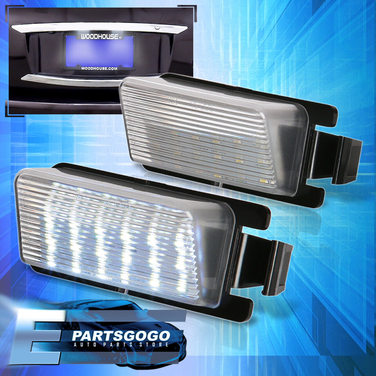 For Nissan GTR 350Z 370Z Infiniti G35 G37 White SMD LED License Plate Lights Set