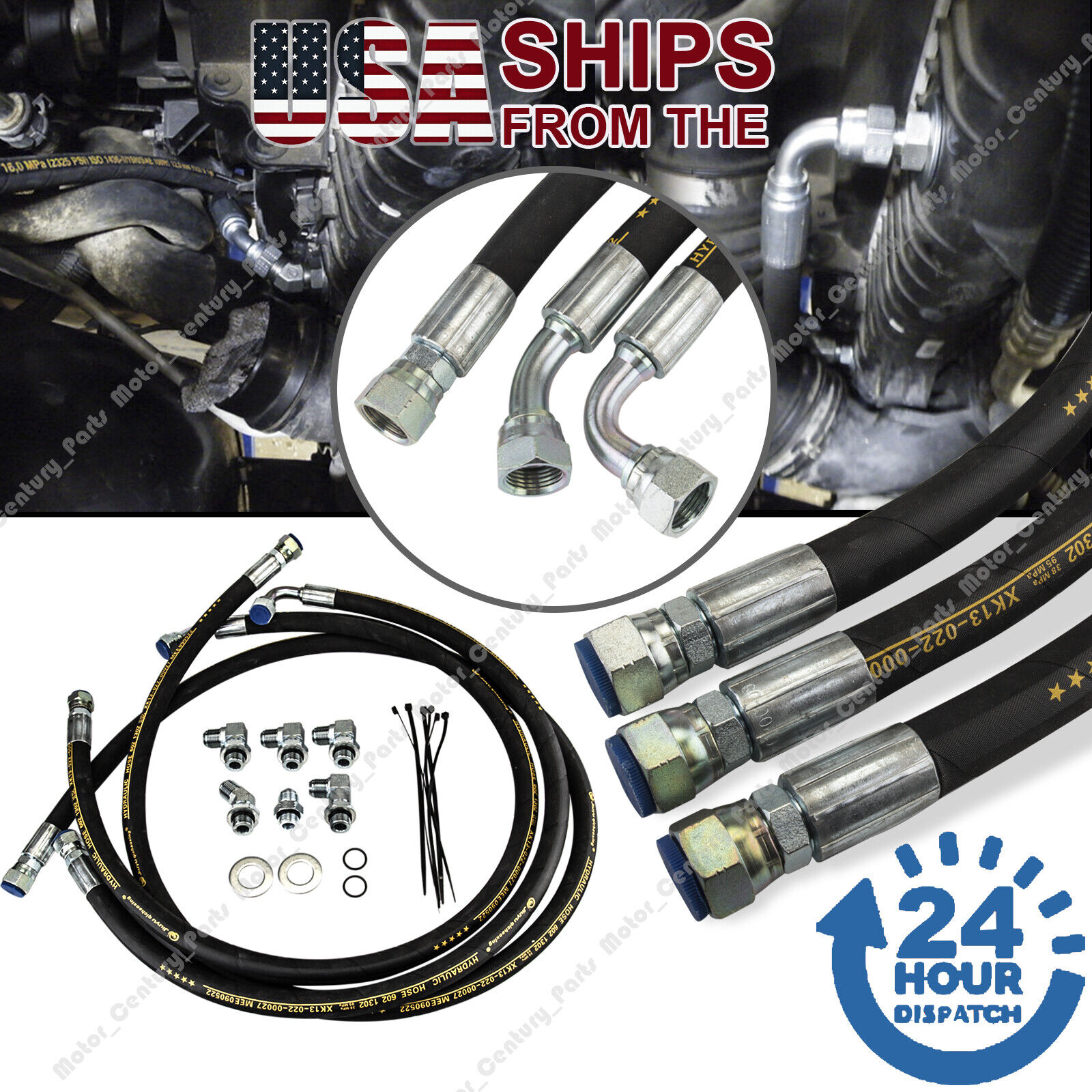 Duramax Transmission Cooler Lines Hoses Kit For 06-10 Chevy / GMC 6.6L w/Allison