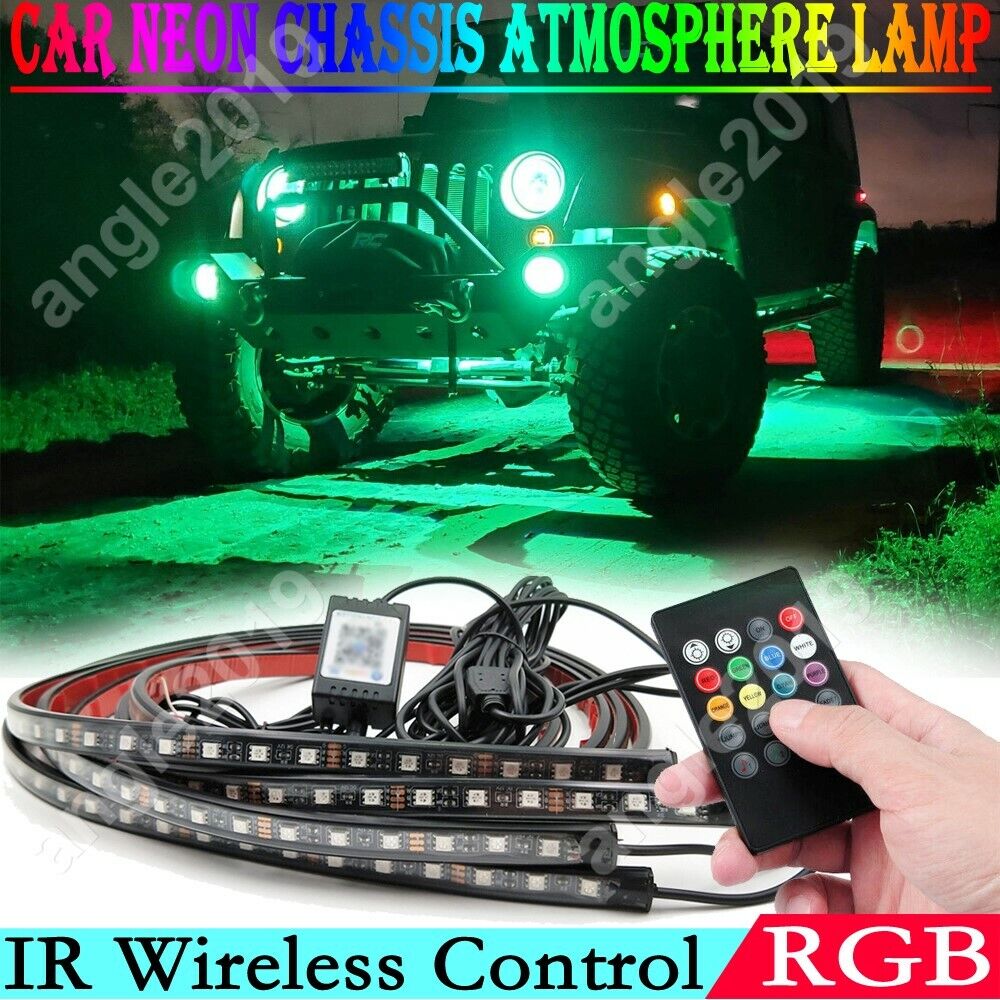 RGB 5050 LED Car Underbody Glow Atmosphere Light Strip Kit 20 Key Remote Control