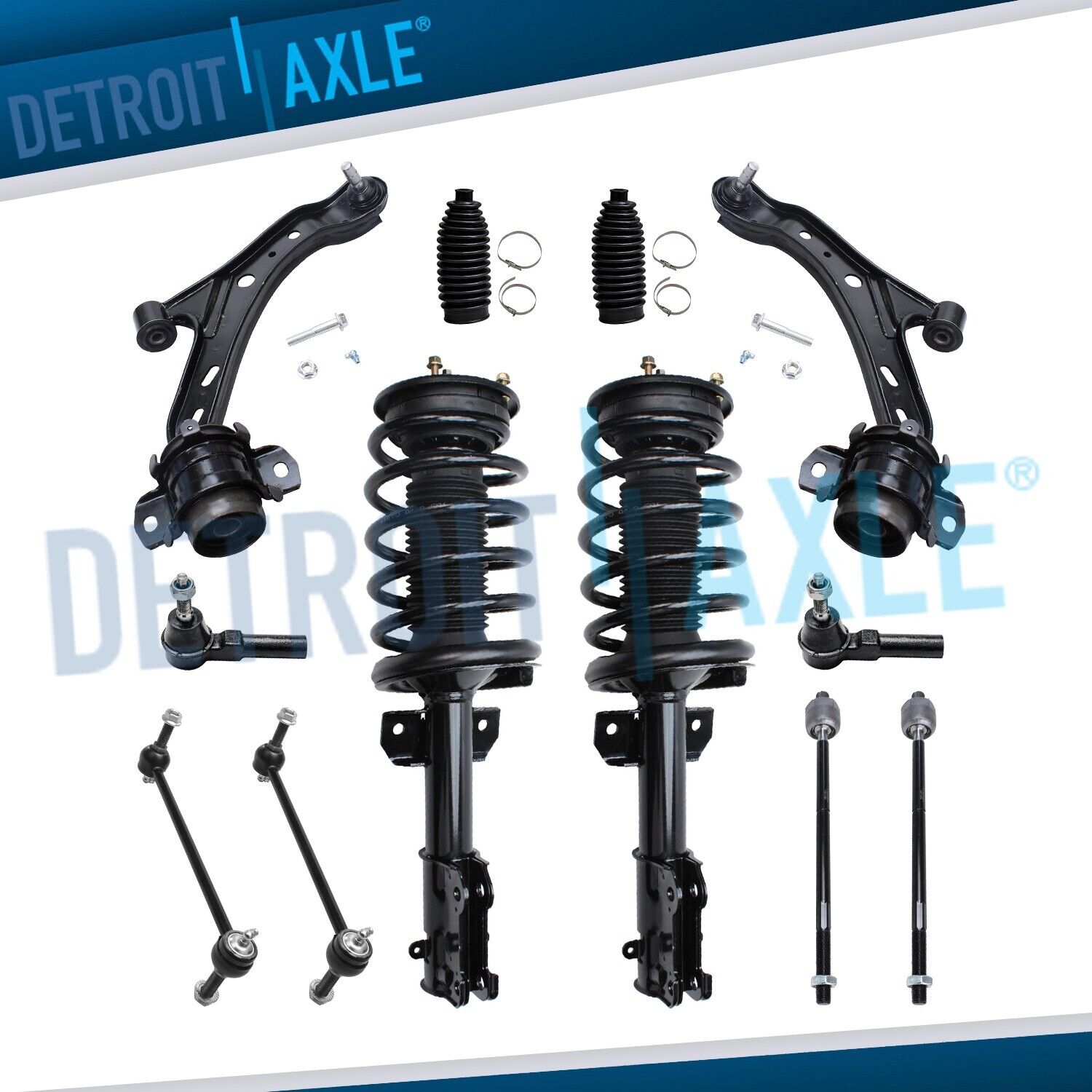 Front Struts Lower Control Arms Tie Rods Sway Bars for 2005 2006-10 Ford Mustang