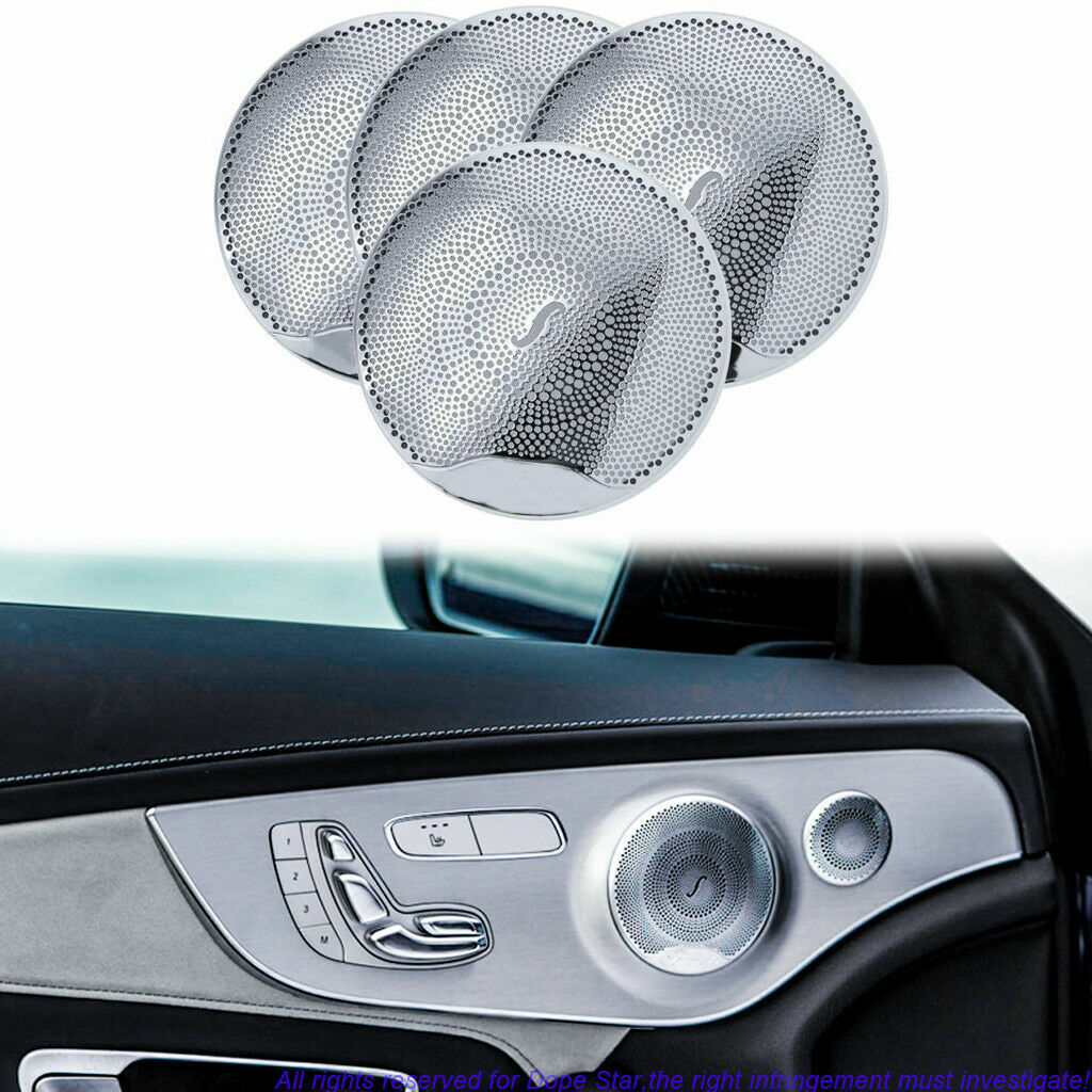 Door Audio Speaker Sound Cover Chrome Trim For Mercedes Benz C300 C250 GLC Class