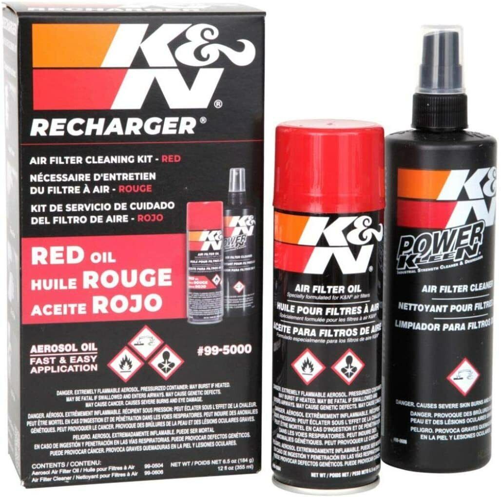 K&N Air Filter Cleaning Cleaner Recharger Kit With Oil Spray Can 99-5000