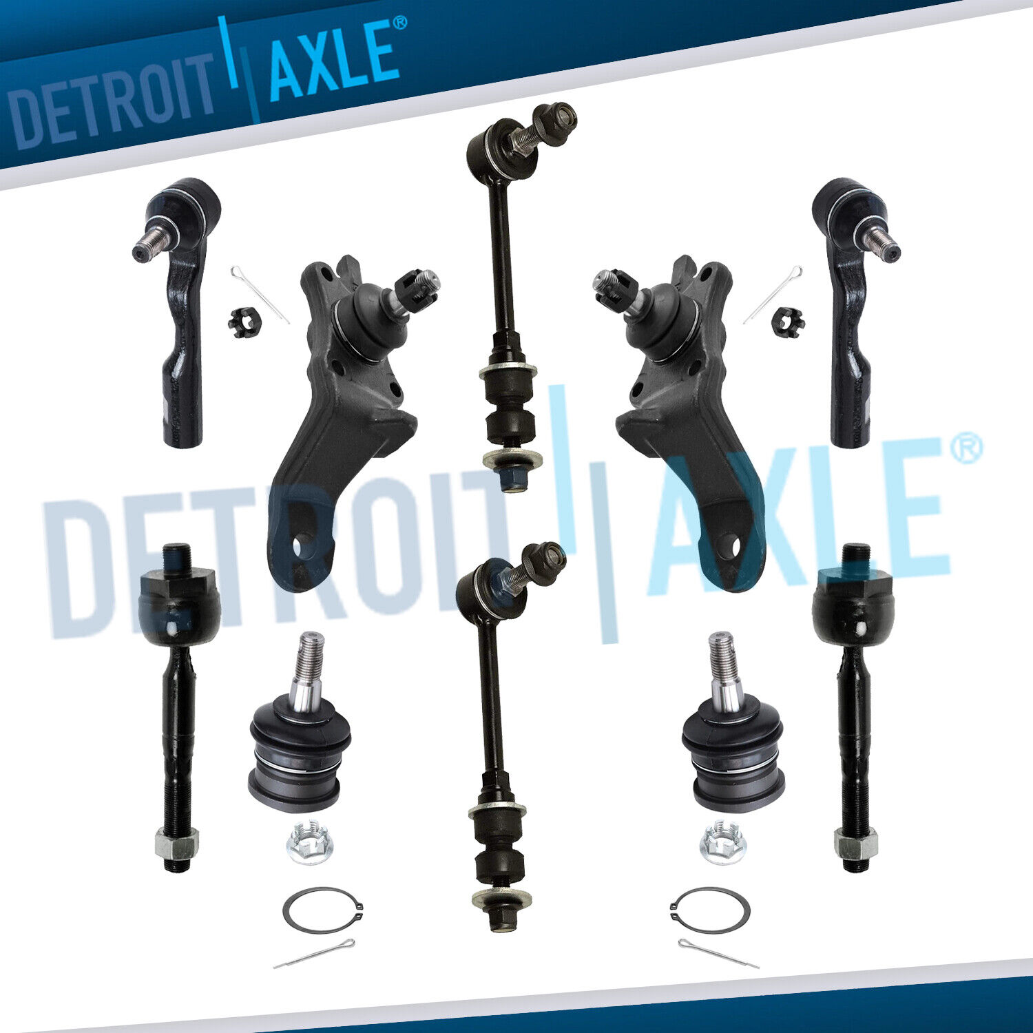Front Sway Bar Links Upper Lower Ball Joints Tie Rods for Toyota Tundra Sequoia