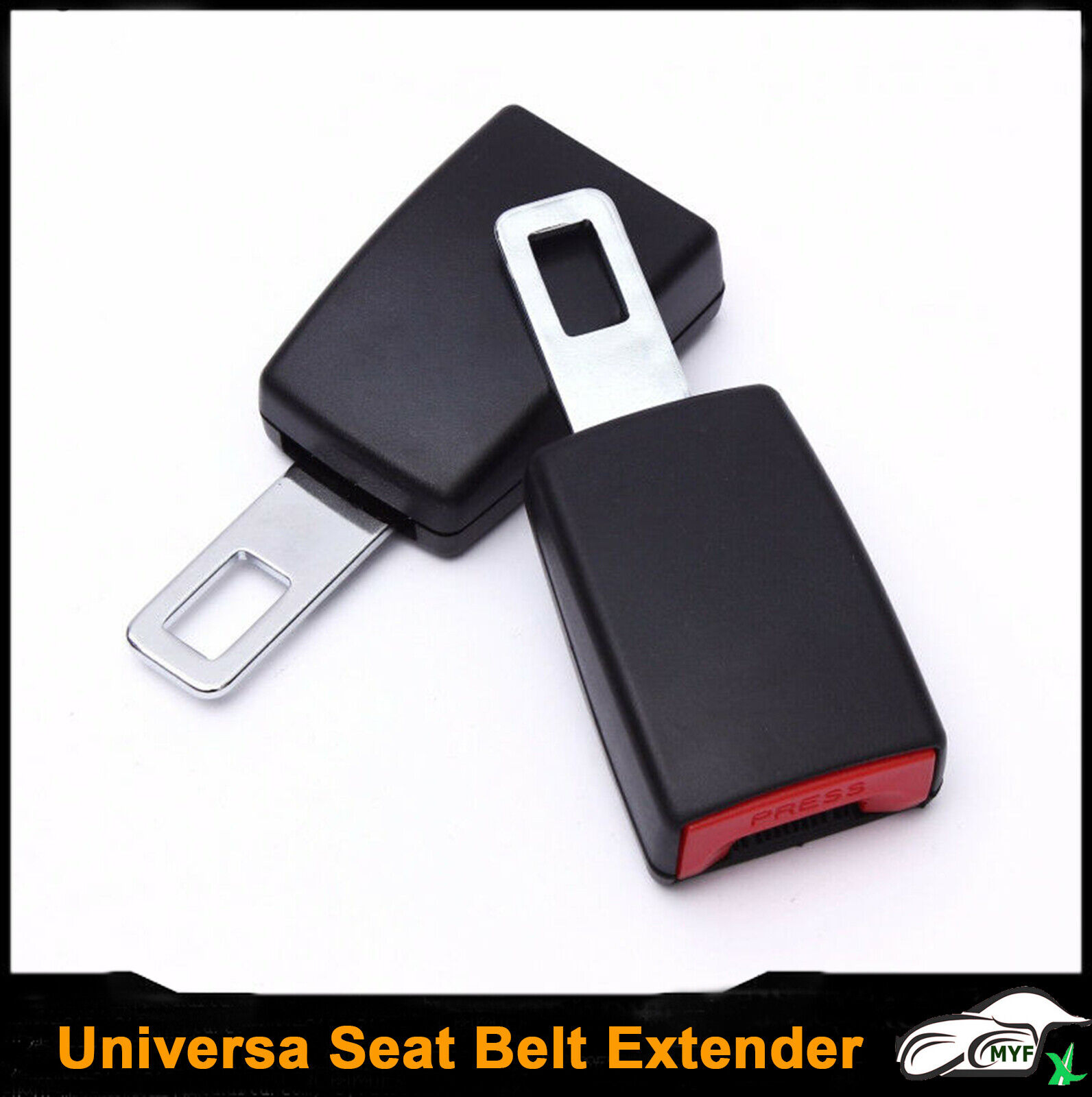 2pcs Seat Belt Buckle Universal Car Safety Extension Clip Alarm Eliminator